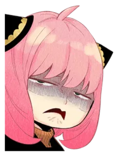 ❤️ Anya Forger Spy x Family アニメ, 漫画, キャラクター, 眠い, アニメキャラ, ピンク髪, アーニャ, SPY×FAMILY telegram sticker