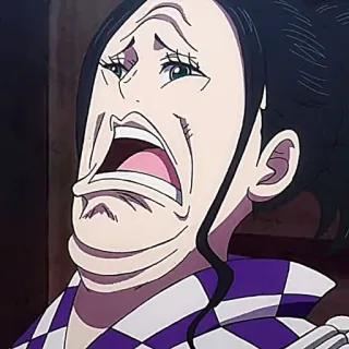 😵 Nico Robin One Piece аниме, смешное лицо, персонаж, Нико Робин telegram sticker