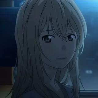 🎻 Kaori Miyazono Your Lie in April アニメ, 女の子, ロングヘア, キャラクター, アート, イラスト telegram sticker