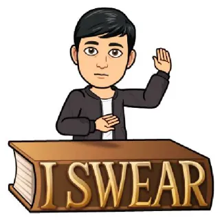 🖐 I SWEAR jurar, juramento, promesa, integridad, dibujo animado, bitmoji telegram sticker