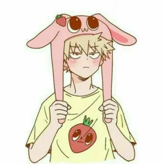 🔥 Bakugo My Hero Academia Anime, My Hero Academia, Bakugo, Kawaii, Lindo, Fresa, Sombrero whatsapp sticker