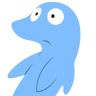 😮 Dibujo animado, Azul, Personaje, Divertido, Pegatina telegram sticker