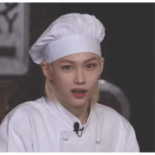 😟 Felix chef, cuisine, pâtisserie, Stray Kids, Felix, K-pop telegram sticker