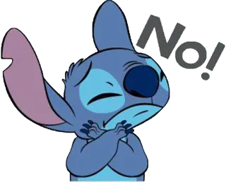 😾 Stitch NO! ดิสนีย์, สติทช์, ไม่, เศร้า telegram sticker