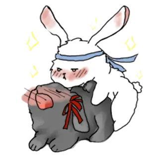 ❤️ królik, królik, zwierzę, słodki, kawaii, zwierzak, przyjazny, kreskówka telegram sticker
