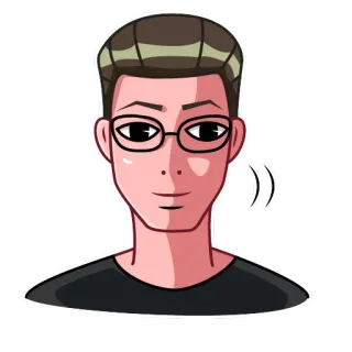 👁 homme, lunettes, dessin animé, portrait, tête, personne, autocollant whatsapp sticker