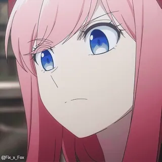 🤬 アニメ, ピンク髪, 女の子, 可愛い, 真剣 whatsapp sticker