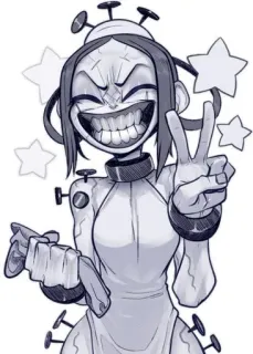 😁 anime, manga, adesivo, cartone animato, segno di pace telegram sticker