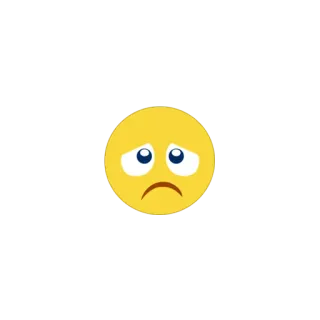 😞 emoji, sad, yellow, face telegram sticker