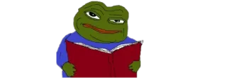 ☘ Pepe the Frog Pepe, sapo, meme, meme da internet, desenho animado, leitura telegram sticker