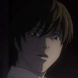😮 Light Yagami Death Note Anime, Personaje, Death Note, Light Yagami, Manga telegram sticker