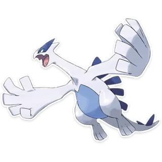 🌀 Lugia Pokemon 宝可梦, 传说, 洛奇亚, 飞行, 水 whatsapp sticker