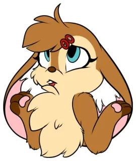 🤷‍♀️ lapin, dessin animé, mignon, poilu, animal, lapin telegram sticker