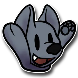 😄 lobo, dibujo animado, pegatina, animal, mano, pata telegram sticker