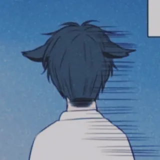 ➿ Estilo anime, Orejas de gato, Pelo azul, Manga, Dibujo animado telegram sticker
