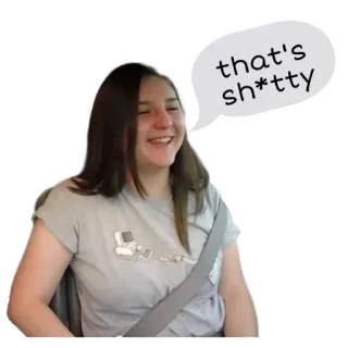 😝 that's sh**tty woman, speech bubble, profanity, casual, laughing telegram sticker