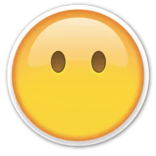 😶 Emoji, Faccia, Giallo, Inespressivo, Emozione, Adesivo telegram sticker