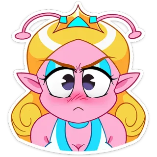 😡 Alien, Dibujos animados, Rosa, Enojado, Princesa, Personaje telegram sticker
