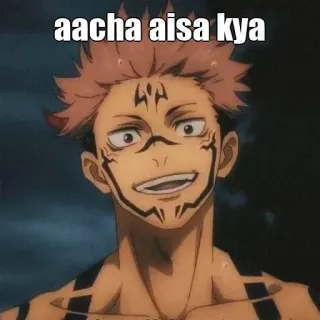 😄 aacha aisa kya anime, expression, meme telegram sticker