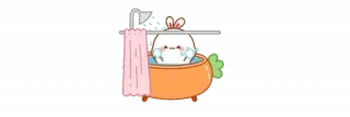 🫖 kelinci, bunny, mandi, shower, lucu, kartun telegram sticker