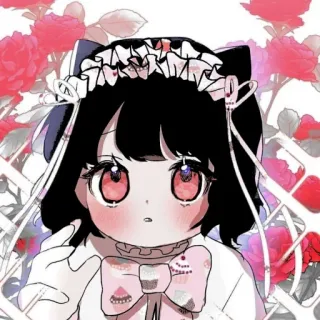🎀 mignon, animé, fille, kawaii, rose telegram sticker