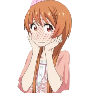 😳 Anime, Chica, Dibujos animados, Personaje, Ilustración telegram sticker