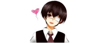 ❤️ Ken Kaneki Tokyo Ghoul Anime, Manga, Einäugig, Ghoul, Herz telegram sticker