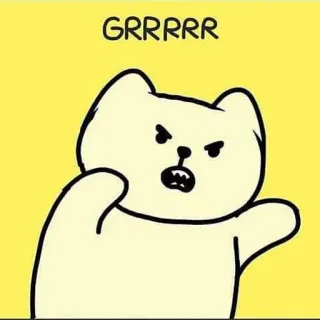😠 GRRRRR bravo, gato, desenho animado, rosnar, meme telegram sticker