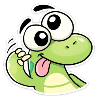 😋 cartoon, lizard, reptile, funny, goofy, animal whatsapp sticker