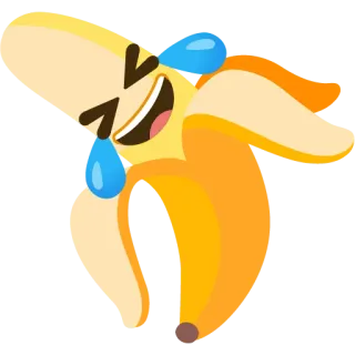 🤣 กล้วย, ผลไม้, หัวเราะ, อิโมจิ, การ์ตูน telegram sticker