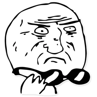 😎 meme, rage face, internet, troll, drawing telegram sticker