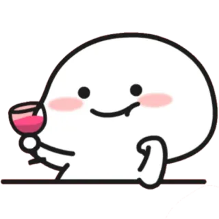 🍷 Kreskówka, Picie, Wino, Słodkie, Postać telegram sticker