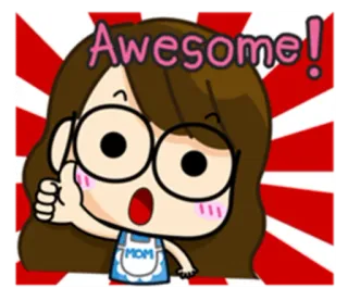 👍 Awesome! cartoon, girl, thumbs up, awesome, positive whatsapp sticker