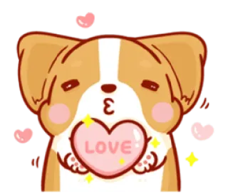 😘 LOVE 狗, 爱, 心, 可爱, 动物, 卡通 telegram sticker