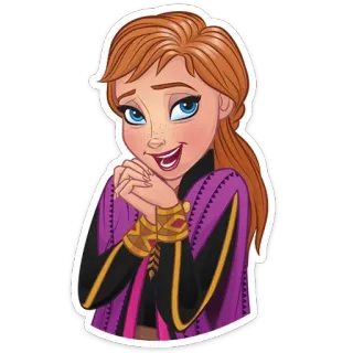 ☺️ Anna Frozen anna, frozen, disney, princesa, personaje de dibujos animados telegram sticker