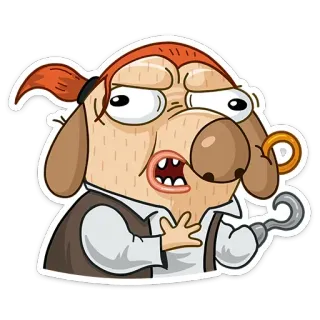 🤯 cartoon, pirate, hook, funny, character telegram sticker