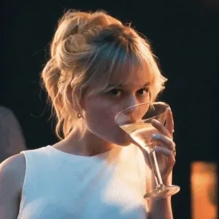 🧊 Frau, Trinken, Cocktail, Party, blond whatsapp sticker