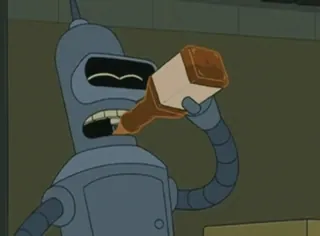 🍾 Bender Futurama Bender, Futurama, robot, cartoon, drinking, alcohol telegram sticker