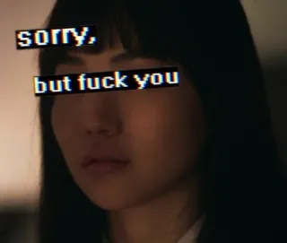 🔪 sorry, but fuck you offensivo, sticker, frase telegram sticker