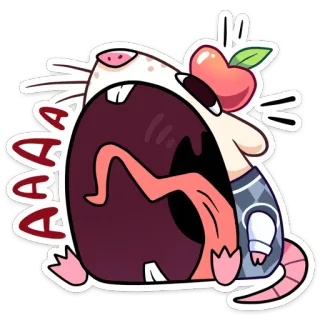😱 AAAA rat, scream, cartoon, animal, cute, sticker telegram sticker