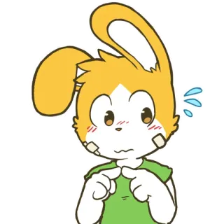 💦 Мультфильм, Кролик, Животное, Персонаж, Наклейка, Зайчик whatsapp sticker