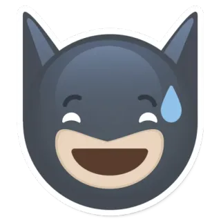 😅 emoji, bat, sweat, embarrassed, scared, batman telegram sticker
