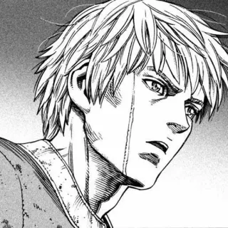 🗡️ Thorfinn Vinland Saga Manga, Anime, Krieger, Narben, Ernst whatsapp sticker