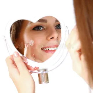 😻 woman, makeup, mirror, beauty, cosmetics telegram sticker