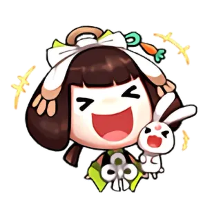 🤣 cute, anime, bunny, sparkles, kawaii telegram sticker
