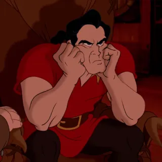 🥀 Gaston Beauty and the Beast disney, cartoon, villain, animation, handsome, muscular, gloomy telegram sticker