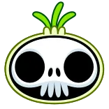 💀 骸骨, 漫画, 玉ねぎ, 野菜, かわいい, 怖い whatsapp sticker
