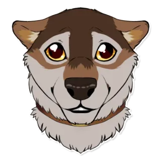 😞 dog, wolf, animal, pet, canine, mammal, sticker telegram sticker