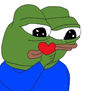 ❤️ Pepe the Frog ペペ, カエル, ミーム, ハート telegram sticker