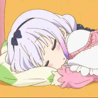 🍥 Kanna Kamui Miss Kobayashi's Dragon Maid anime, kanna, schlafend, süß, drache, maid telegram sticker